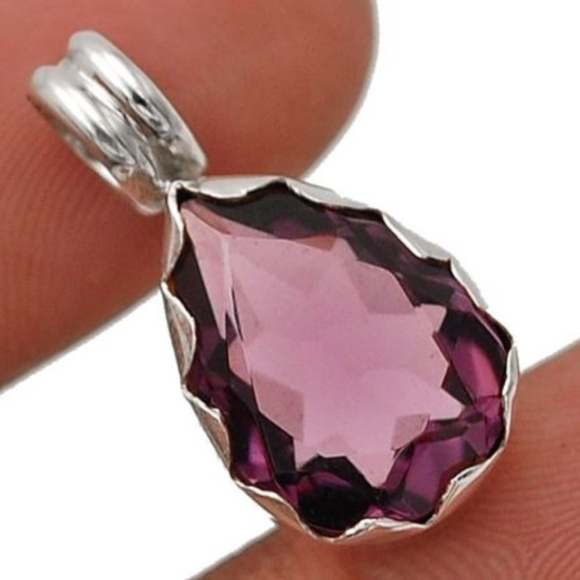 Jewelry - 6CT Amethyst .925 Silver Pendant, and Chain